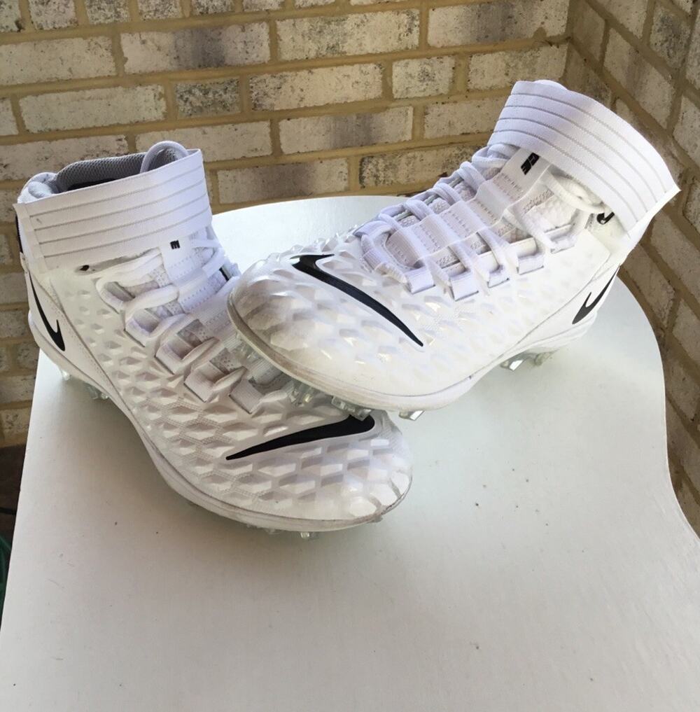 Nike Force Savage Pro 2 Football Cleats Size 8.5 White AH4000-100 Excellent Con